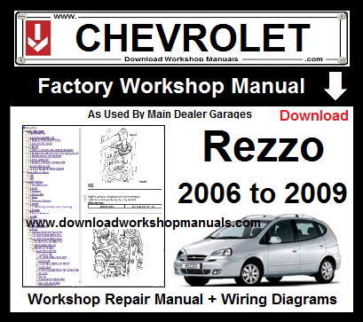 chevrolet rezzo service repair workshop manual download